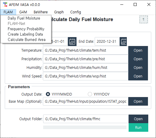 Calculate Daily Fuel Moisture window