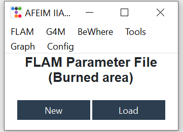 Parameter file dialog (burned area)