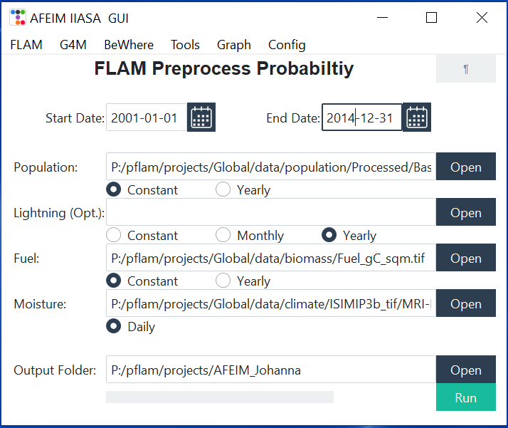 FLAM Preprocess Probability window